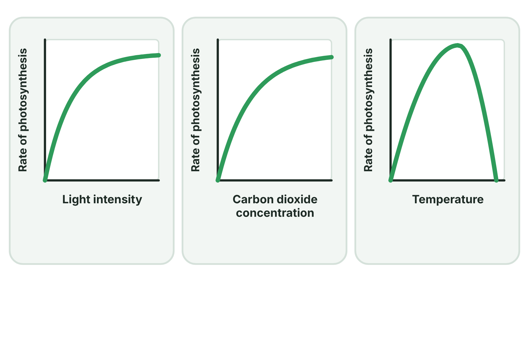 Three graphs with curves and no labels.