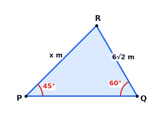 A triangle diagram showing a triangular park PQR.