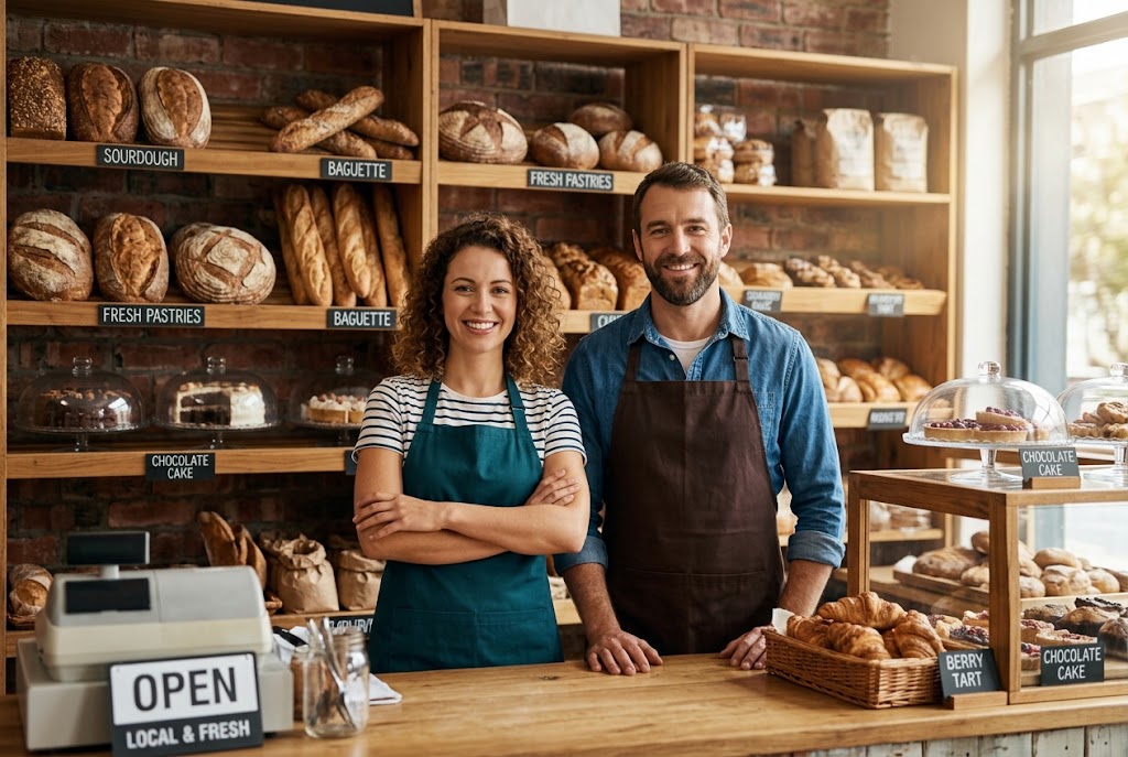 A partnership: the work, the money and the profit shared.